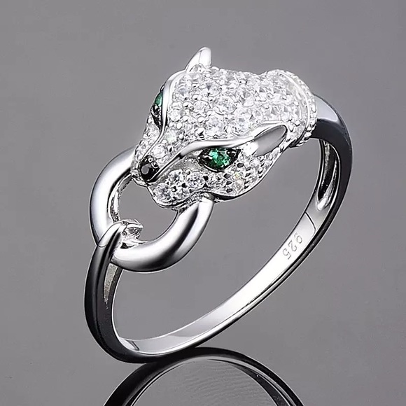 Jewelry - New Unisex 925 Silver Leopard Diamond Ring